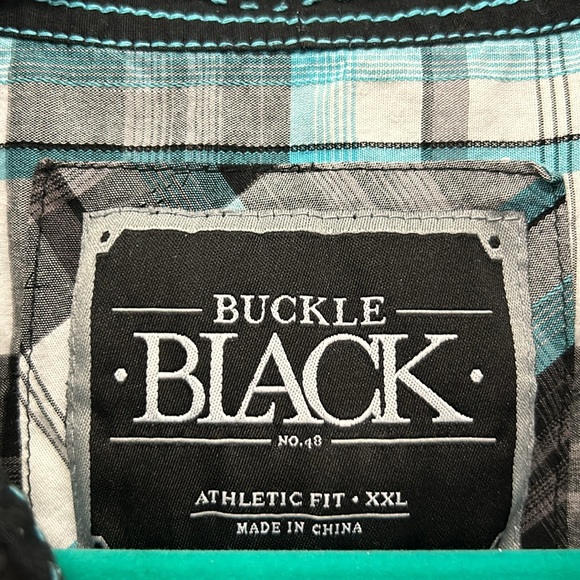 Buckle Black Athletic Fit Men Button Down Shirt Pockets Western Rodeo Casual XXL - Picture 5 of 13